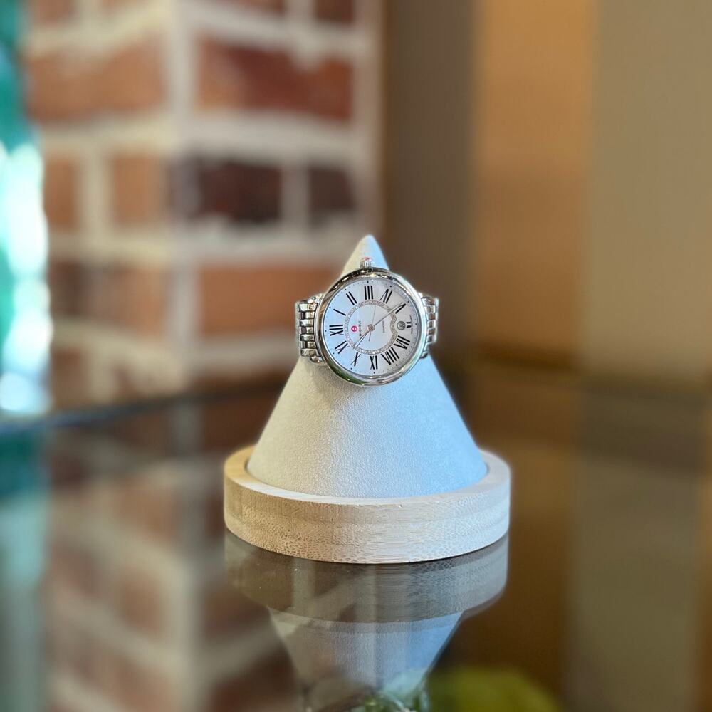 MICHELE Serein Silver Round Face Stainless Steel Watch